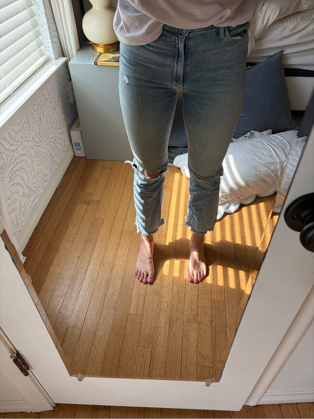 MOTHER Light Blue Boyfriend Jeans - Picture 3 of 3